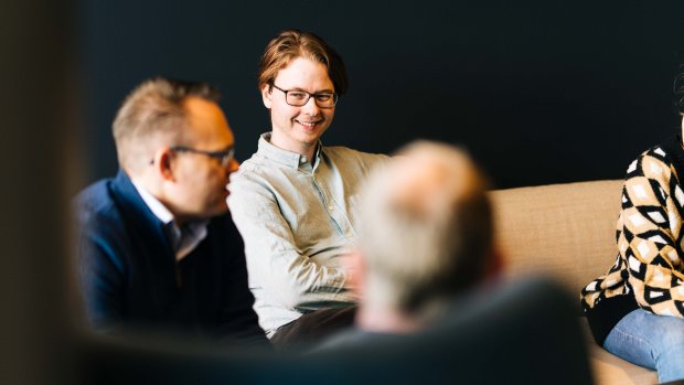 Henry Skorpe Sjøen during a Flyt software development team meeting in Equinor